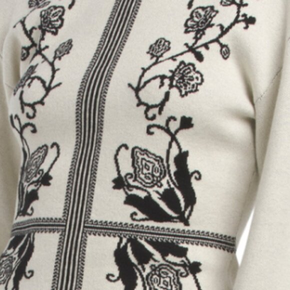 ZOE & CLAIRE Long Sleeve Mock Neck Placed Floral Sweater Mini Dress - Picture 3 of 3